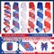 10 Pcs 4th of July Patriotic Ribbons Yards Patriotic Burlap Wired Edge Ribbon Mesh Red Blue White Wrapping Crafts for Independence Day